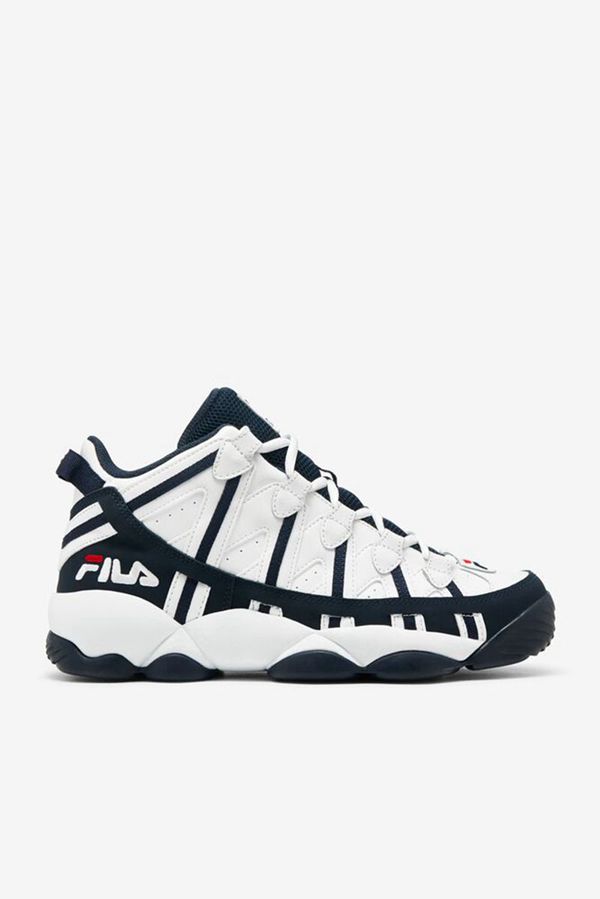 Fila Stackhouse Spaghetti Men's Sneakers - White/Navy/Red,NZ 345-56942